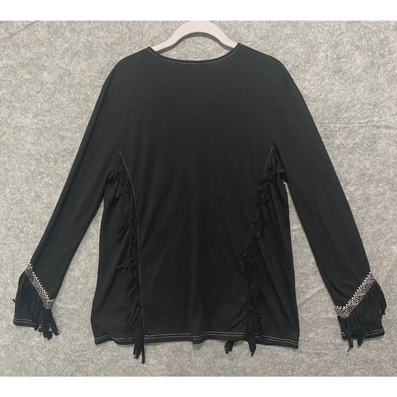 Double D Ranch Tops Double D Ranch Shirt Womens Sz M Black Beaded